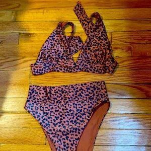 Aerie cheetah high waisted bikini never worn